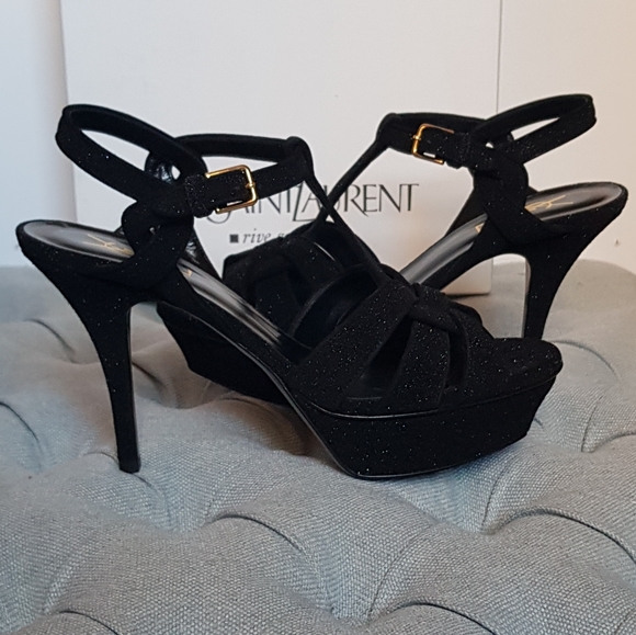YSL Yves Saint Laurent Tribute Glitter Sandals